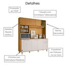 Ver imagem 3 de Kit Armário Cozinha Núria 9 Portas Freijó Off White Poliman