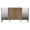 Ver imagem 3 de Aparador Buffet 4 Portas Com Espelho Retrô Vegas V3562 Rustic/Natural Rustic/Natural