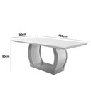 Ver imagem 3 de Mesa para Sala de Jantar Milena 180cm Em MDF e Vidro Com Canto Copo