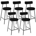 Ver imagem 1 de Kit 05 Banquetas Baixa para Cozinha Sala de Jantar Bar Bancada Milão L02 Linho Chumbo - lyam decor L