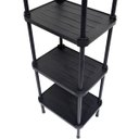 Ver imagem 4 de 2 Estantes de Plástico Modular Multiuso 4 Prateleiras 1 Torre Preta Montável 52 Kg Qualyplas