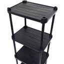 Ver imagem 3 de 2 Estantes de Plástico Modular Multiuso 4 Prateleiras 1 Torre Preta Montável 52 Kg Qualyplas