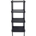 Ver imagem 5 de 2 Estantes de Plástico Modular Multiuso 4 Prateleiras 1 Torre Preta Montável 52 Kg Qualyplas