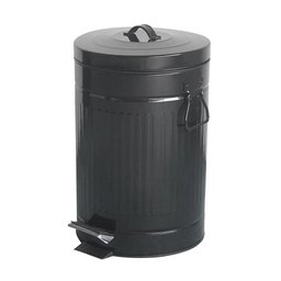 Lixeira Retrô Preto com Pedal 12l - A\casa - 1 Lixeira Retrô Preto com Pedal 12l - A\casa - 1