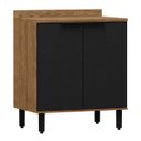 Ver imagem 4 de Modulo de Cozinha Balcão de Pia 80cm 2 Portas Freijó/nero