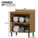 Ver imagem 2 de Modulo de Cozinha Balcão de Pia 80cm 2 Portas Freijó/nero