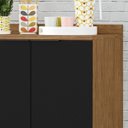 Ver imagem 7 de Modulo de Cozinha Balcão de Pia 80cm 2 Portas Freijó/nero