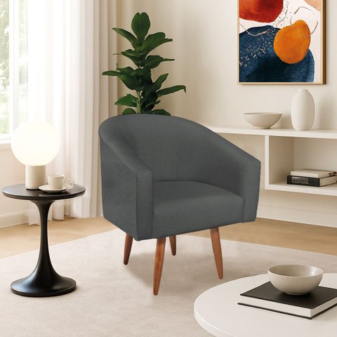 Poltrona Decorativa Jade Design Moderno Sala de Estar Quarto Escritório Confortável Luxo Pés Palito 