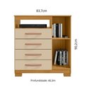 Ver imagem 3 de Cômoda com 1 Porta e 4 Gavetas 83,7cm Multimóveis CR35669 Madeirado/Off White