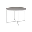 Ver imagem 1 de Mesa Jantar Industrial Redonda Branca 110Cm Base V Ferro Branco Cor: Branco