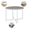 Mesa Jantar Industrial Redonda Branca 110Cm Base V Ferro Branco Cor: Branco - 3