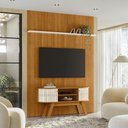 Ver imagem 1 de Conjunto Painel e Bancada Troia 2 Portas Deslizantes Mdp Pintura Uv até 65 Cinamomo/offwhite G97 - G
