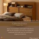 Ver imagem 6 de Cabeceira Box Casal Jessica com 2 Portas Nicho e Prateleira Moderna para Quarto Nature