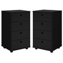 Ver imagem 1 de Kit 2 Mesas de Cabeceira Classic 4 Gavetas Preto