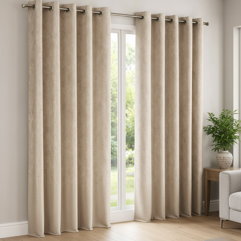 Cortina Blackout Linho 2,80 X 1,70m Tecido Corta Luz Sala Caqui