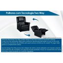 Ver imagem 3 de Poltrona de Amamentação Sala Reclinável Mh 1237 Two Way C/ Pés Courano Preto - Herval