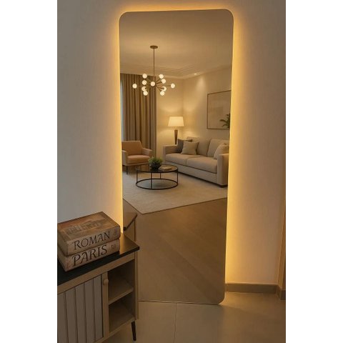 Espelho Led Luxo Bivolt Decorativo Salão Quarto Cozinha Hall Vmex