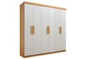 Ver imagem 1 de Guarda Roupa Casal Colibri 6 Portas 6 Gavetas com Pés - D Doro Cinamomo/off White