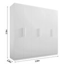 Ver imagem 3 de Guarda Roupa Casal Colibri 6 Portas 6 Gavetas com Pés - D Doro Cinamomo/off White