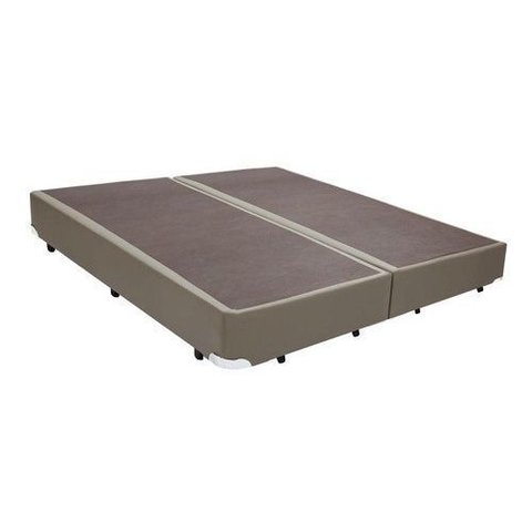 Cama Base Box King Bipartido Sintético Bege 38x193x203