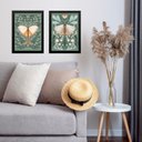 Ver imagem 1 de Kit 2 Quadros Sala Borboletas Boho 24x18cm:moldura Preta