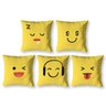 Capas de Almofadas Coloridas Digital Emoji Kit 5 Peças Estampadas Decorativas Sala Quarto Sofá Cama - 1