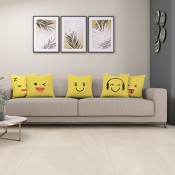Capas de Almofadas Coloridas Digital Emoji Kit 5 Peças Estampadas Decorativas Sala Quarto Sofá Cama - 2
