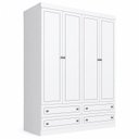 Ver imagem 3 de Guarda-Roupa Infantil 4 Portas 4 Gavetas Branco Americano Yescasa