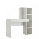 Ver imagem 2 de Escrivaninha com Estante Hecol Móveis 4 Nichos 122,2cm Branca Tx