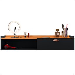 Penteadeira Camarim Decor Suspensa Mesa Bancada Cantinho Maquiagem Porta Nicho Decoração Quarto - 1