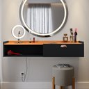 Ver imagem 2 de Penteadeira Camarim Decor Suspensa Mesa Bancada Cantinho Maquiagem Porta Nicho Decoração Quarto