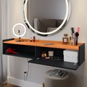 Ver imagem 5 de Penteadeira Camarim Decor Suspensa Mesa Bancada Cantinho Maquiagem Porta Nicho Decoração Quarto