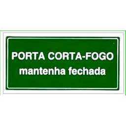 Placa de Sinalização de Emergência Porta Corta Fogo 10x20cm - 1
