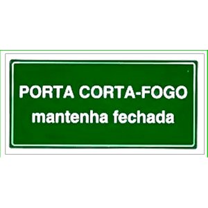 Placa de Sinalização de Emergência Porta Corta Fogo 10x20cm