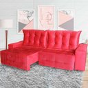 Ver imagem 1 de Sofá Euro Retrátil e Reclinável 250cm Veludo Light Vermelho – Ws Estofados