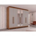 Ver imagem 2 de Guarda Roupa Casal Órion Premium 6 Portas 6 Gavetas MDF com Espelho Cinamomo-Off White Sallêto