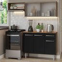 Ver imagem 1 de Armário de Cozinha Compacta 165cm Rustic/preto Emilly Madesa 03 Rustic/preto