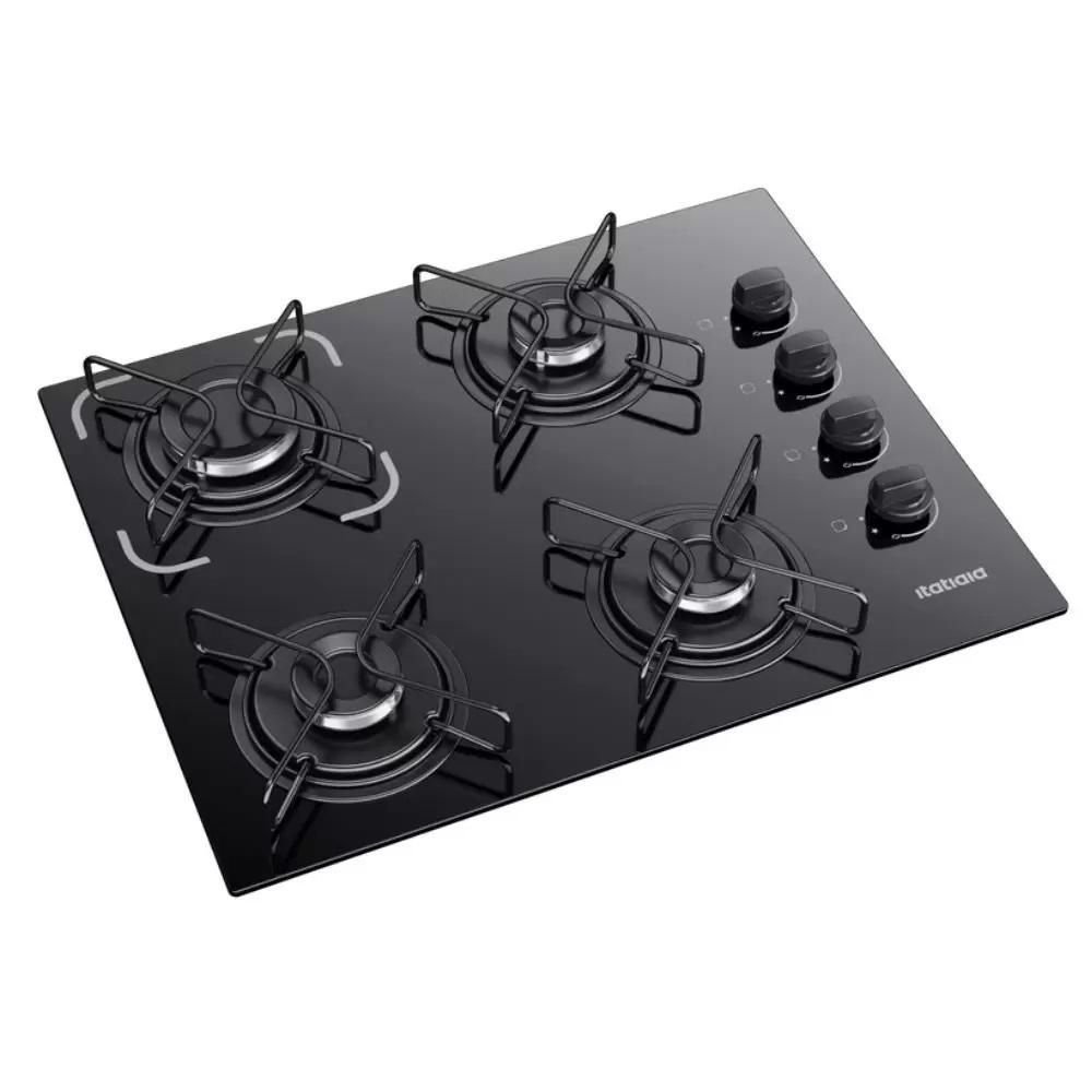 Cooktop Itatiaia 4 Bocas Essencial Mesa de Vidro Preto - Bivolt