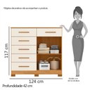 Ver imagem 4 de Cômoda 2 Portas 6 Gavetas New Xangai Albatroz Móveis