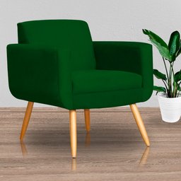 Conjunto 2 Poltronas Decorativa Cristal Pés Palito Suede Verde Carolina Estofados - 3