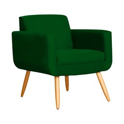 Conjunto 2 Poltronas Decorativa Cristal Pés Palito Suede Verde Carolina Estofados - 2
