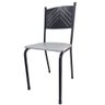 Cadeira Preta para Cozinha Jantar Metar Almofadada Assento Branco - 1