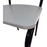 Cadeira Preta para Cozinha Jantar Metar Almofadada Assento Branco - 3