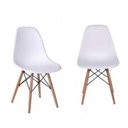 Ver imagem 1 de Kit 2 Cadeiras Base Madeira Dkr Eames Branco