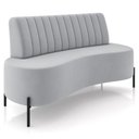 Ver imagem 1 de Sofá Chaise 2 Lugares Sala Living 135cm Pés Industrial Cayman K01 Veludo Cinza - Lyam Decor