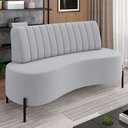 Ver imagem 2 de Sofá Chaise 2 Lugares Sala Living 135cm Pés Industrial Cayman K01 Veludo Cinza - Lyam Decor