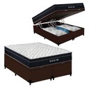 Ver imagem 2 de Cama Box Baú Casal Bipartido 138x188x67 Royal Air Molas Ensacadas Marrom Royal