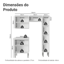 Ver imagem 4 de Armário de Cozinha Compacta 156cm Emilly Madesa Branco 02