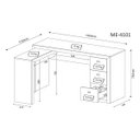 Ver imagem 4 de Kit Escritório Com Mesa em L 3 Gavetas e 2 Armários 171 cm Cor: Amêndoa