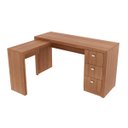 Ver imagem 7 de Kit Escritório Com Mesa em L 3 Gavetas e 2 Armários 171 cm Cor: Amêndoa